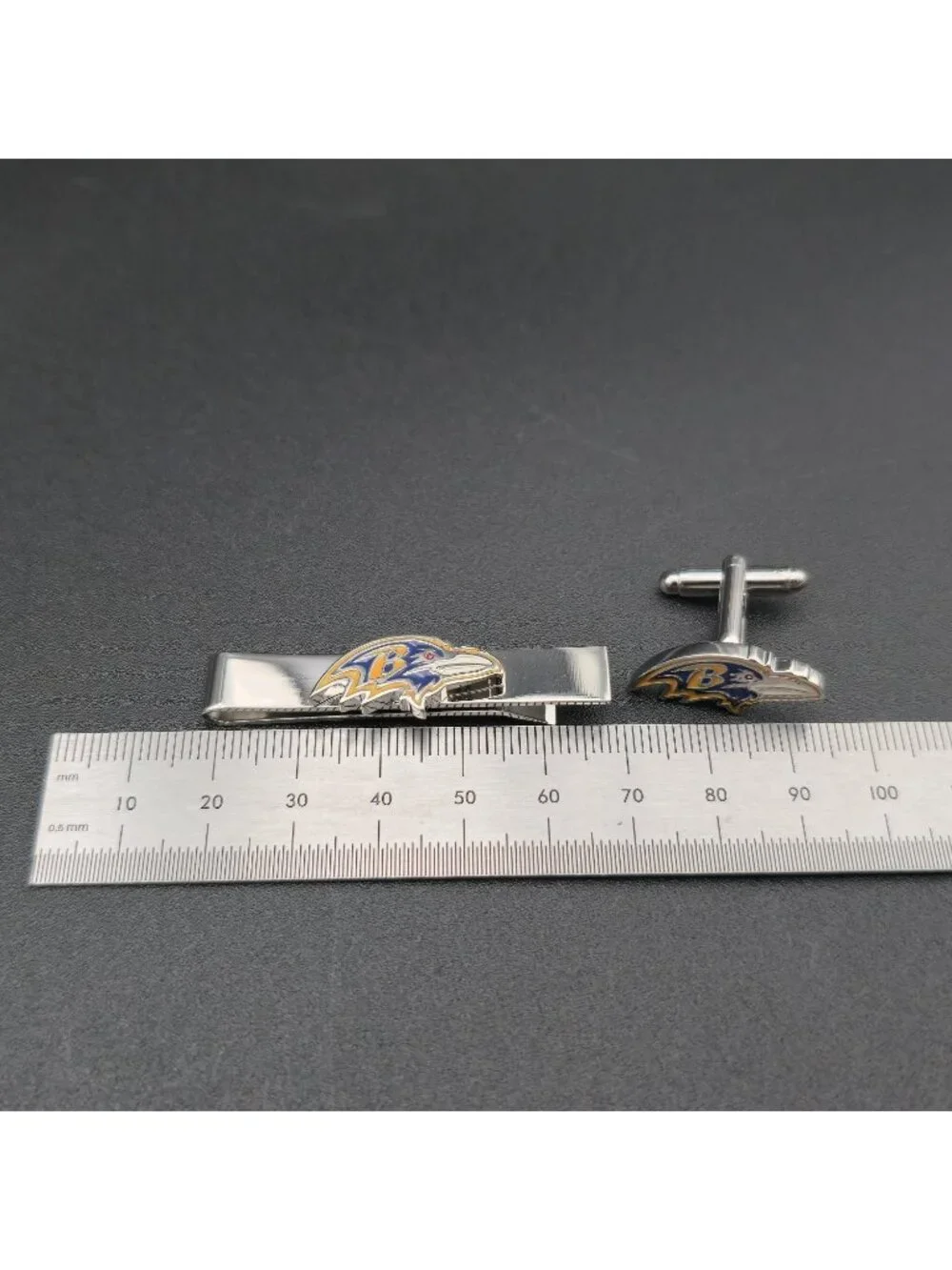 Baltimore Ravens Cufflinks and Tie Clip Set, NFL Men’s Formal Gift A8130